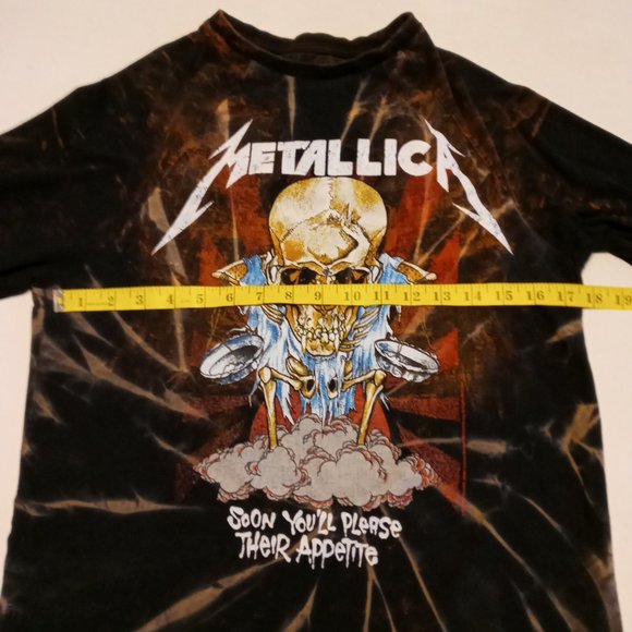 Metallica "Soon you'll  please their appetite" 3/4 length sleeve Bleached Tee - Picture 3 of 7